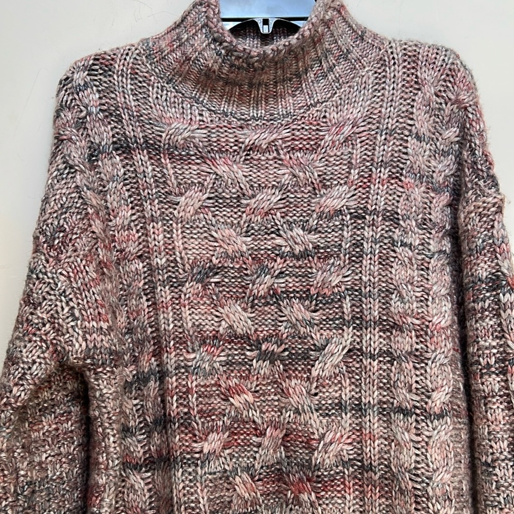 Gap Mauve Wool Blend Cable Knit Sweater SZ Large Tall NWT
